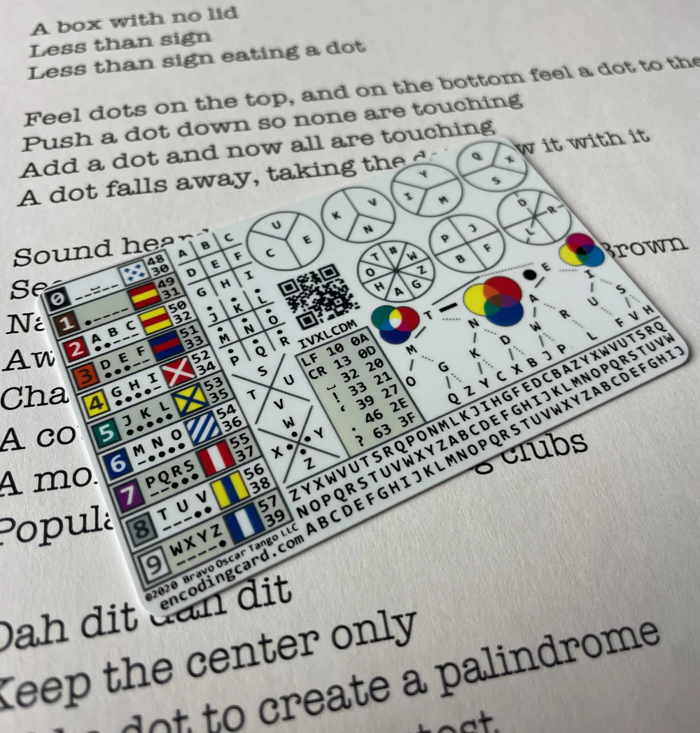 Photograph of the encoding card with a puzzle.